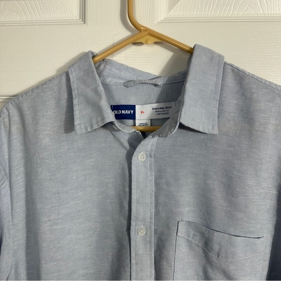 Old Navy Everyday Shirt size XL, linen blend, blue, NEW, fall, casual, office - Picture 8 of 10